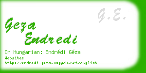 geza endredi business card