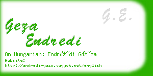 geza endredi business card